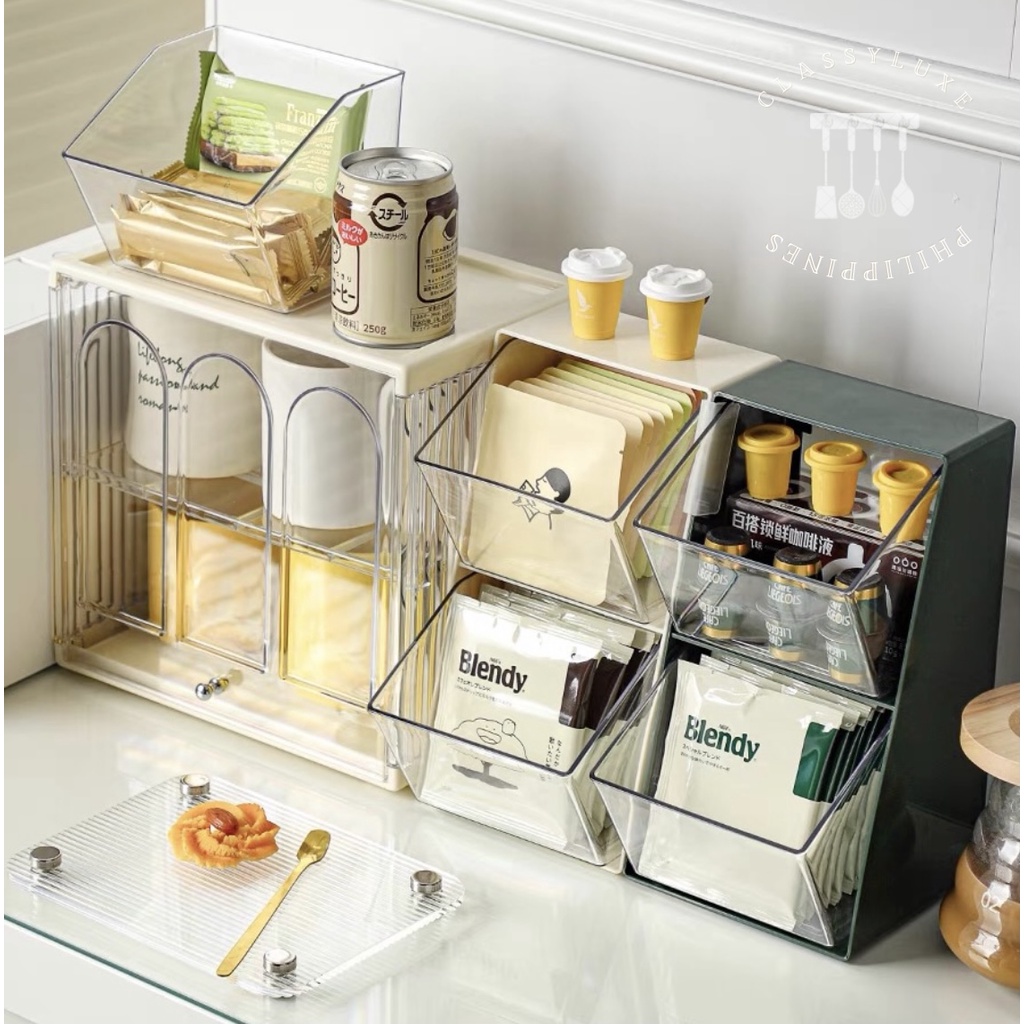 Classy Luxe Coffee Capsule Storage Box Acrylic Tea Bag Organizer Rack