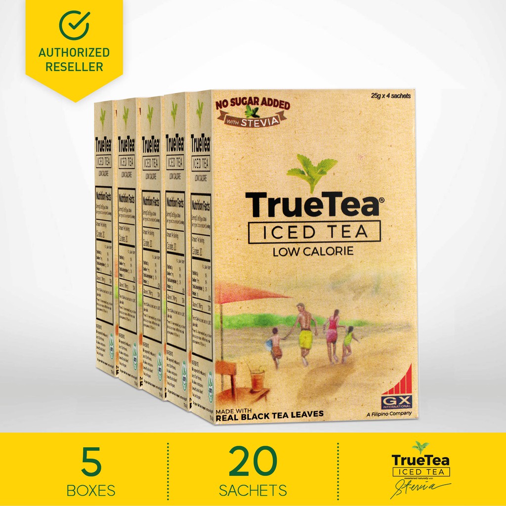 TrueTea Iced Tea with Stevia, Set of 5 Boxes (Keto Friendly, Diabetic Friendly) Shopee Philippines