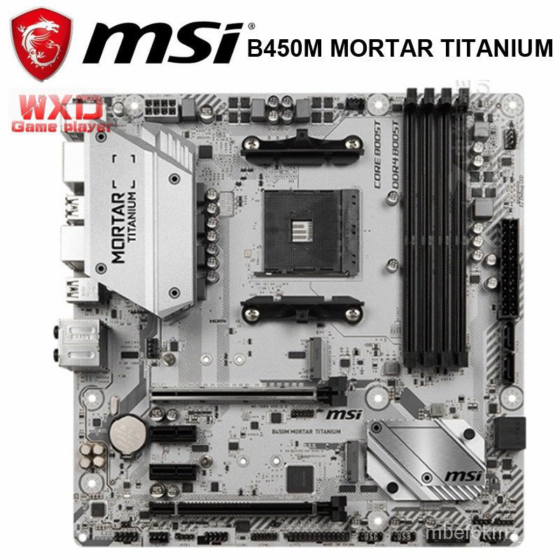 Uesd MSI B450M MORTAR TITANIUM Motherboard AMD B450 DDR4 AMD Ryzen PCI
