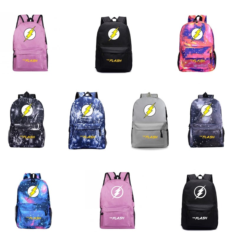 DC Superhero The Flash Flash Backpack Outdoor Travel Bag Student School