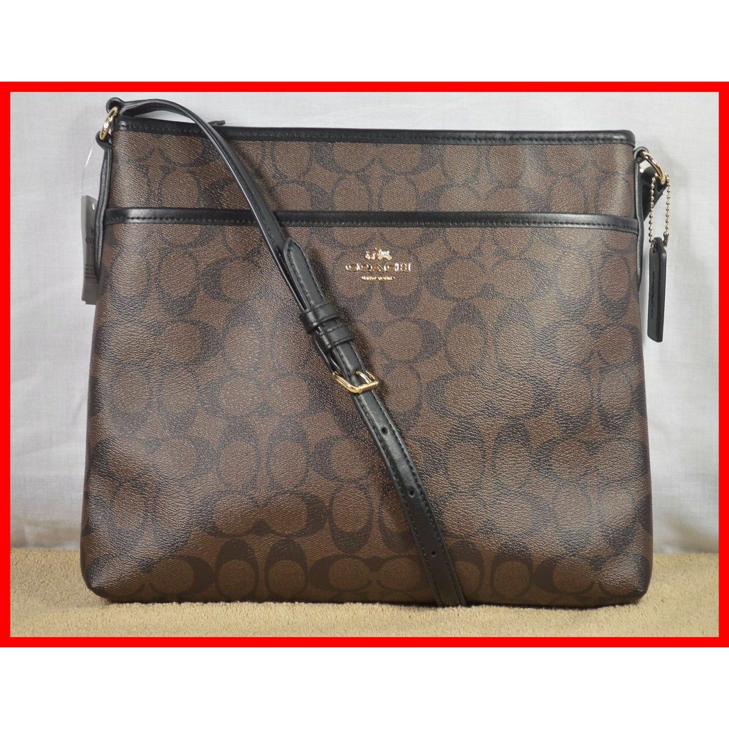 coach signature file bag