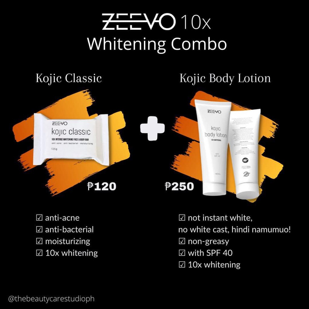ZEEVO Kojic Classic 10x Whitening (Soap, Bleaching Cream and Lotion