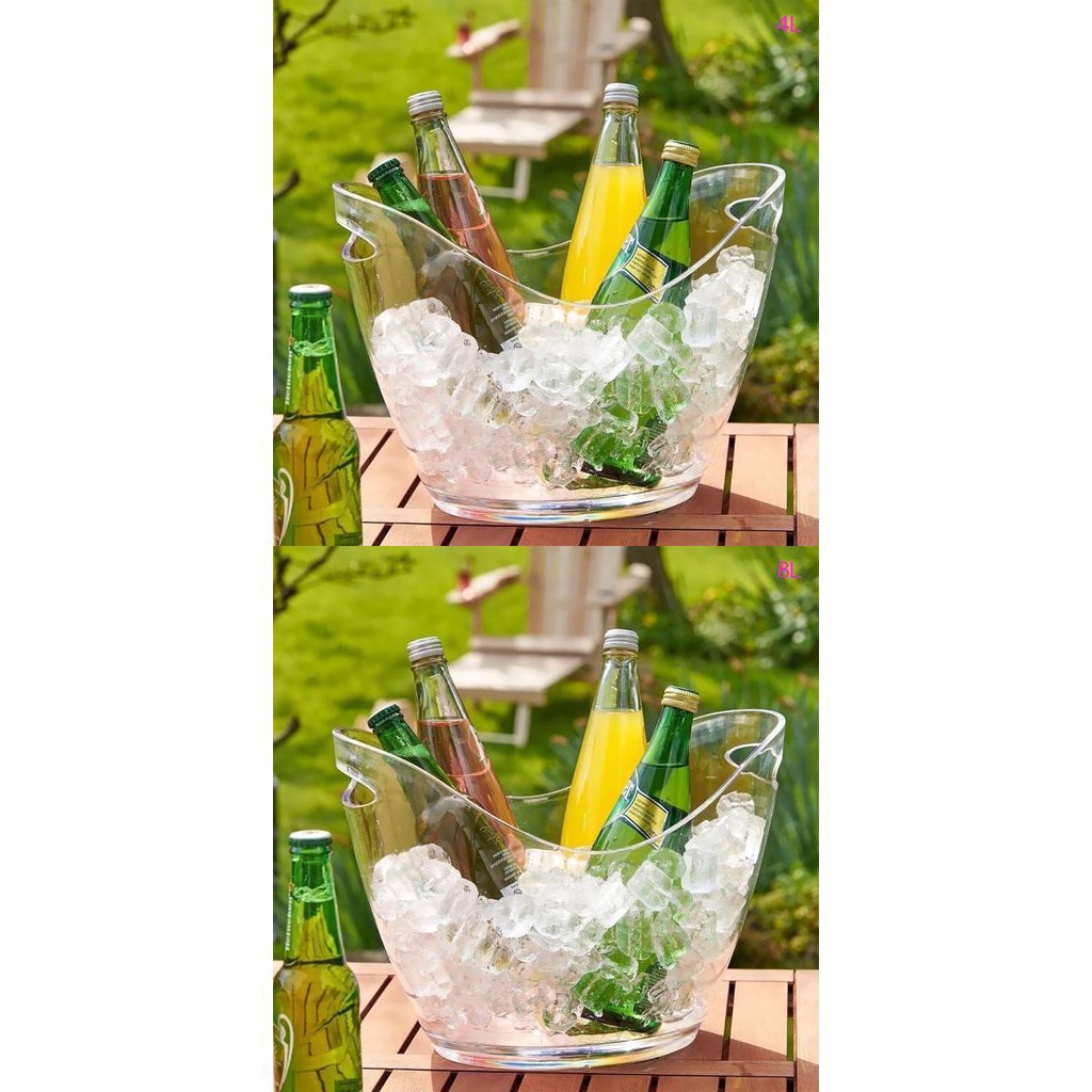 [SmartHome ]   Clear Plastic Ice Bucket Wine or Champagne Bottles Ice Cooler Bar Decor