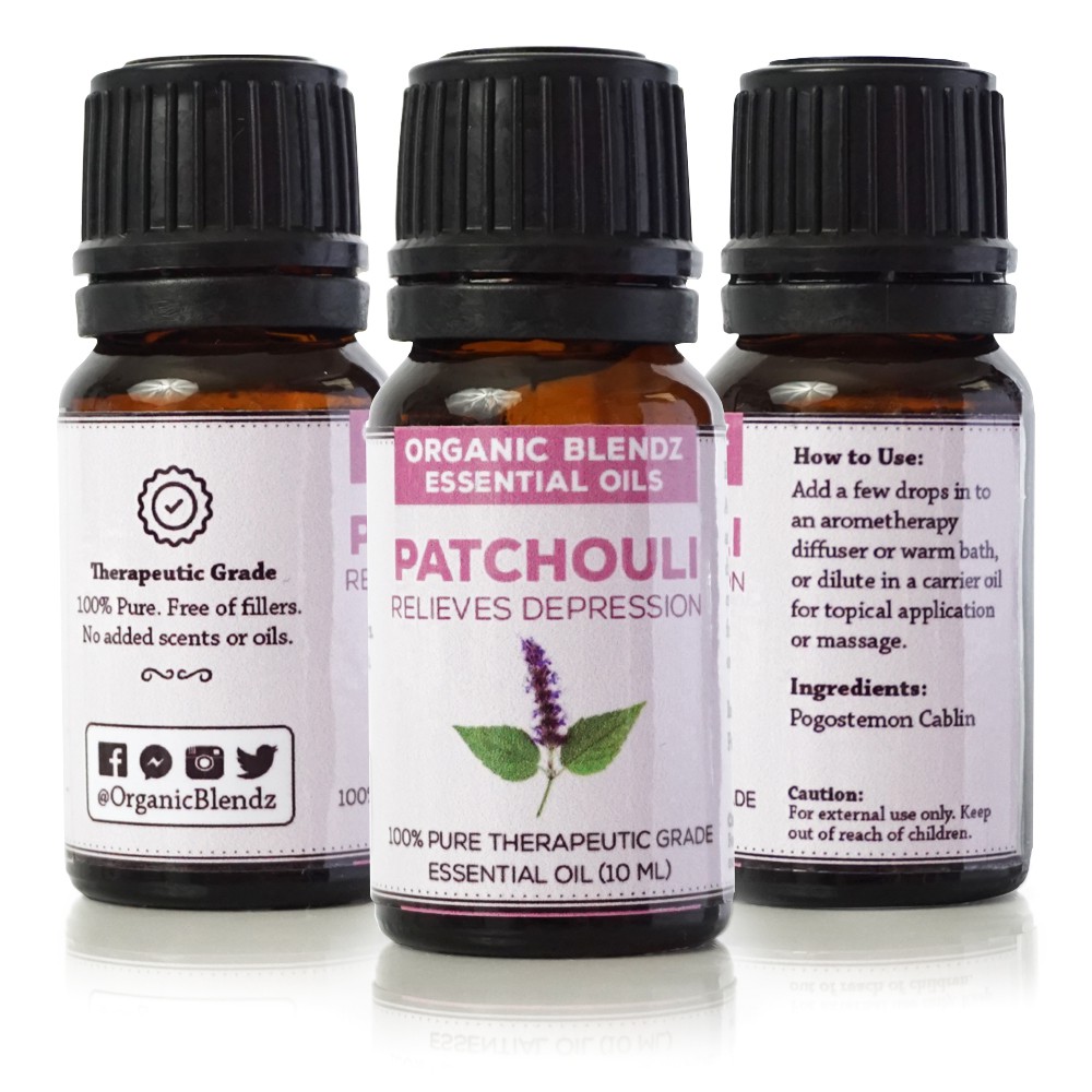 Organic Blendz Patchouli Essential Oil, 100 Therapeutic Grade, 10ml