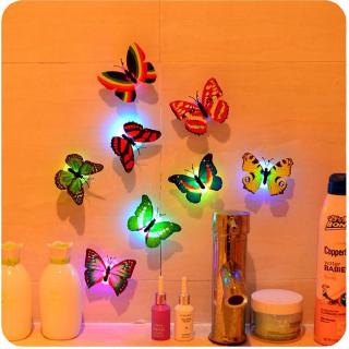 5PC  7 Colors Change 3D Butterfly LED Night Light Lamp Home #1