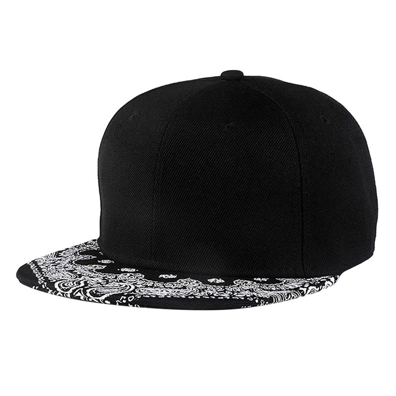 WuKe Embroidery Snapback, Baseball Hat Flat Brim Hip Hop Caps, Black