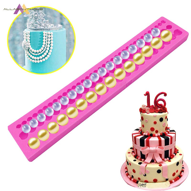 Abh Diy Cute Pearl String Beads Mold Silicone Fondant Cake