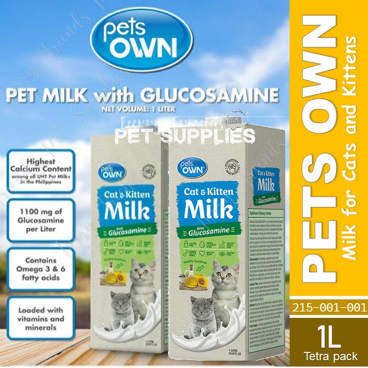 PETS OWN CAT AND KITTEN MILK with Glucosamine 1Liter Shopee Philippines