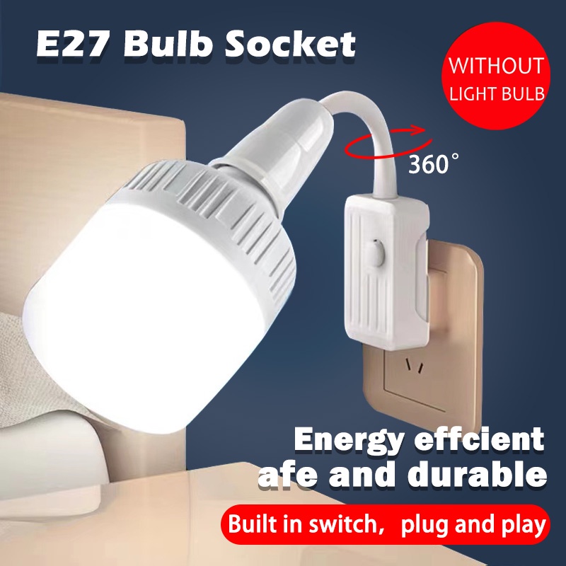 E27 Lamp Holder Base Bulb Socket Cable Extension Pendant Light Power