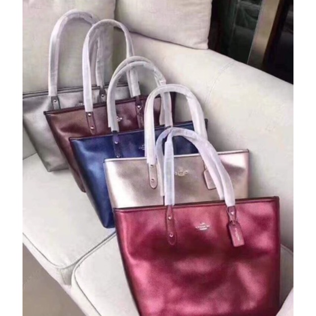 coach metallic tote