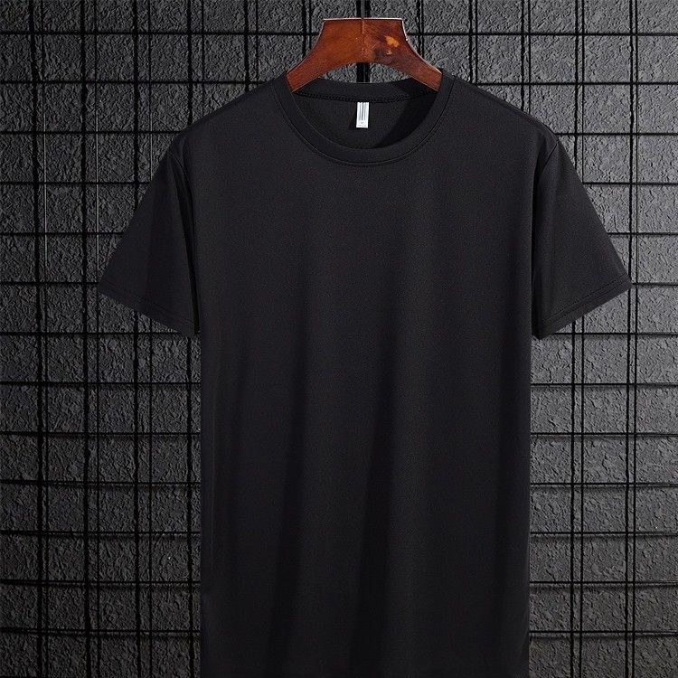 Plain Black Shirt Cotton Spandex Ideal For Campaign Shirt Sublimation