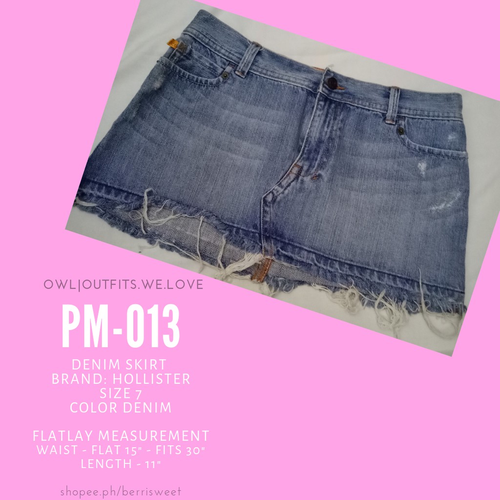 hollister jean skirt