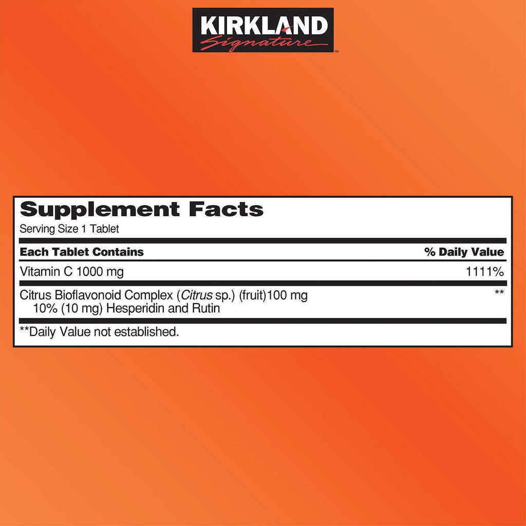 Kirkland Vitamin C 1000 Mg 500 Tablets Shopee Philippines