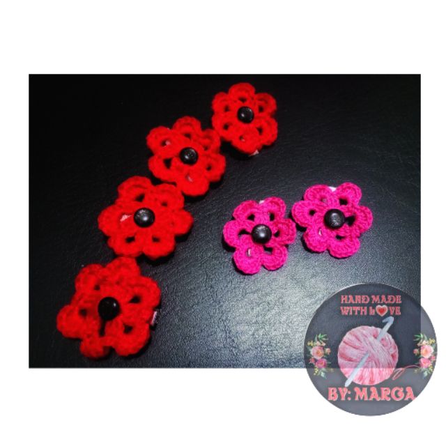 mini rose hair clips