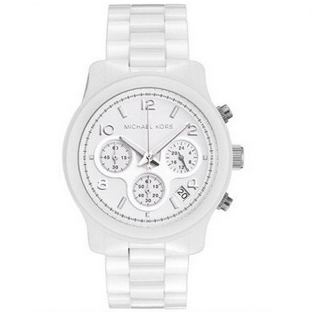 mk white ceramic watch