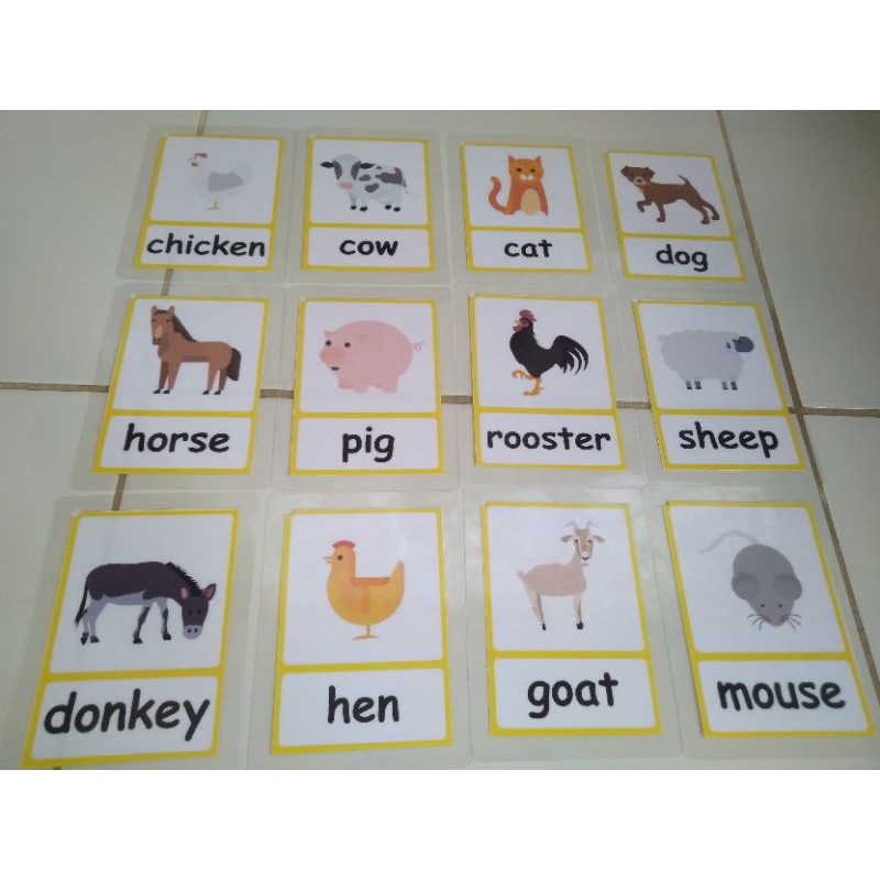 farm animal flashcards | Shopee Philippines