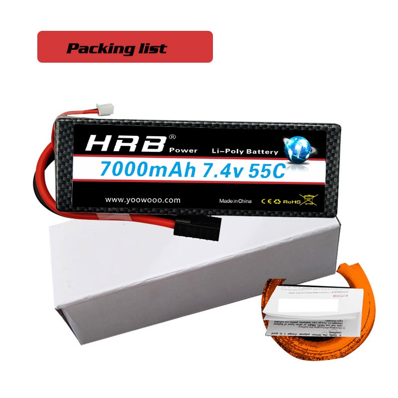 2pcs HRB 3S 11.1V 3300mAh Lipo Battery 35C 70C Hard Case for RC Truck Car Buggy
