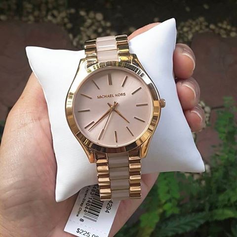 mk runway watch rose gold