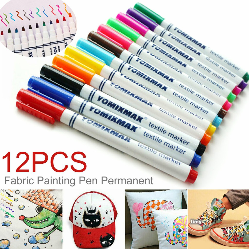 12pcs New Fabric Painting Pen Permanent Fabric Marker For T Shirt   72138cdd79ad2b01c99c165548988c63