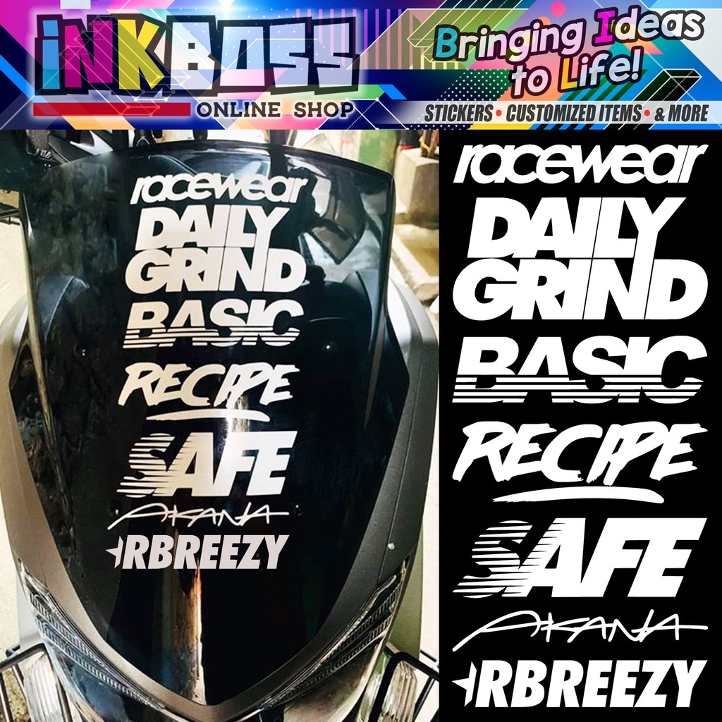 【Part 1】Visor Stickers (6.5 Inches Length x Assorted Width) [ RACEWEAR