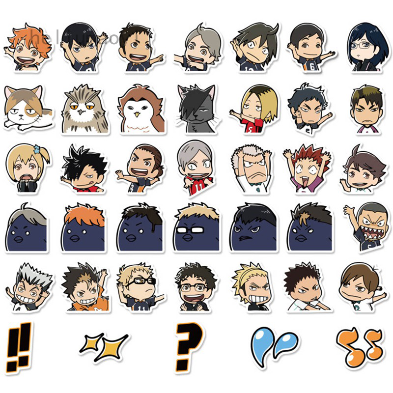 heliumaoyi haikyuu series 03 anime stickers 40pcs set diy fashion doodle decals stickers shopee philippines