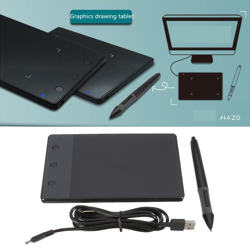 Usb Art Photoshop Drawing Pad Digital Pen For Huion H420 Shopee Philippines