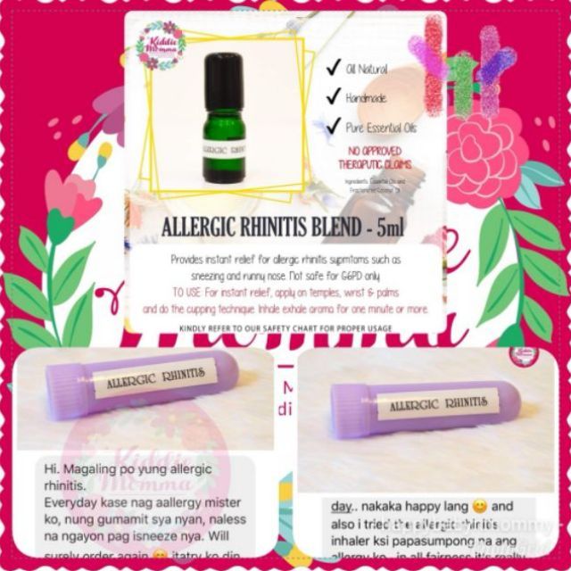 Kiddie Momma Allergic Rhinitis Inhaler/Oil Blend for Adults Shopee