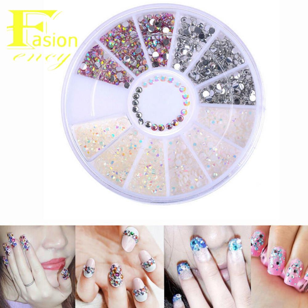 ♥fashionency♥3D Acrylic Nail Art Tips Decoration Flat Back Glitter ...