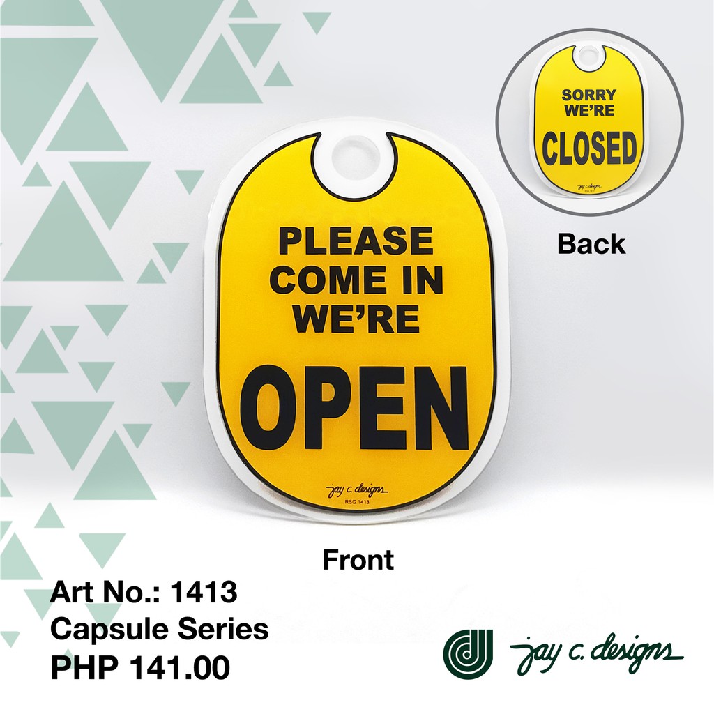 Jay c designs acrylic sign open and closed signage 1413 shopee