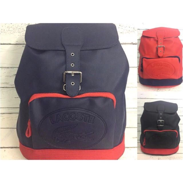 red lacoste backpack