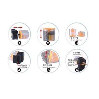 【COD】Auto feeder Intelligent Timed Auto Pellet Feeder Control for Fish 12 and 24 Hours Feeding #9