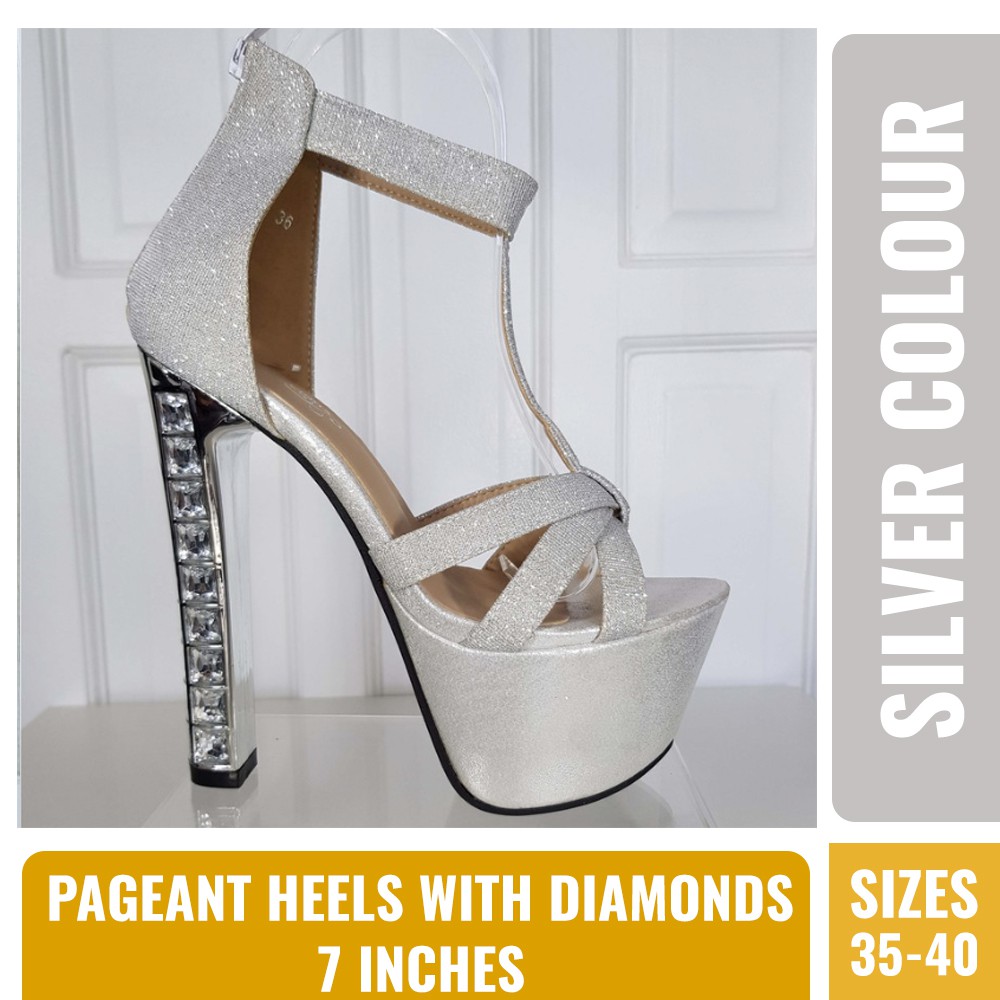 diamond heels silver