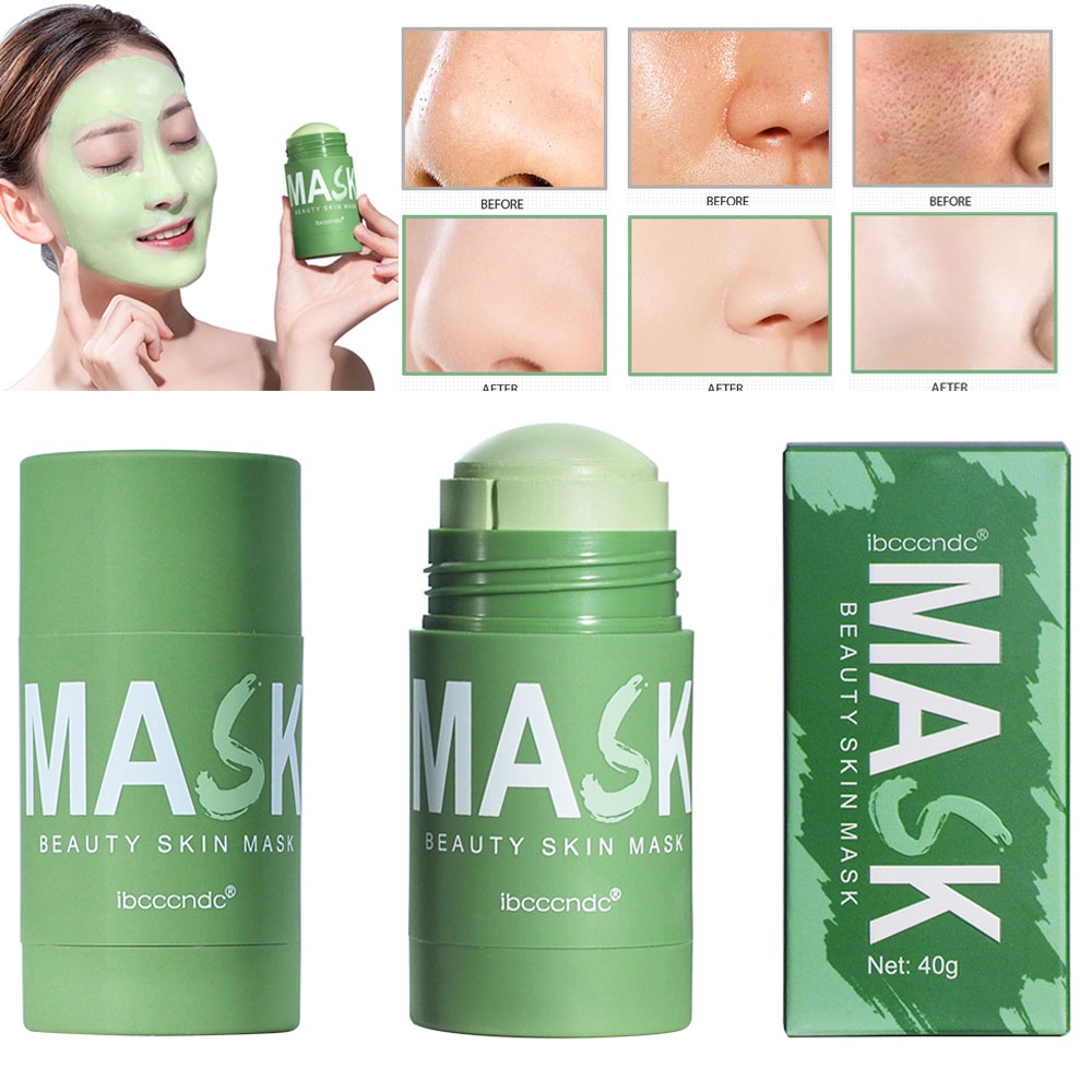 Green Tea Extract Mud Mask Stick 40g For Face Blackheads Acne Remover ...