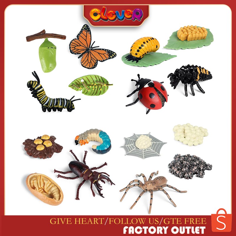 CLEVER 4pcs Insect Figurines Life Cycle of Monarch Butterfly,Honey  Bee,Ladybug Plastic Caterpillars to Butterflies Bug Figures Toy Kit  Educational School Project for Kids Toddlers | Shopee Philippines