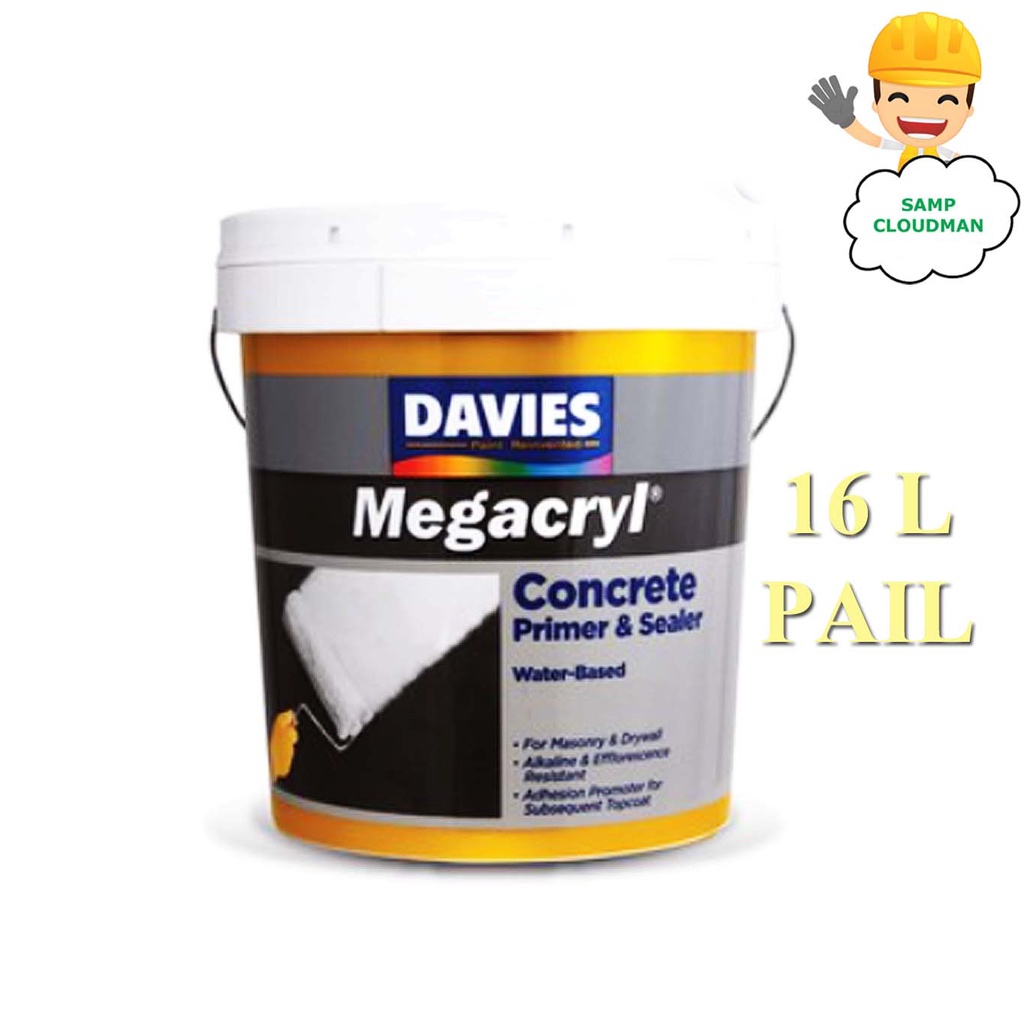 Davies Megacryl Concrete Primer & Sealer WHITE 16 Liters Pail Size