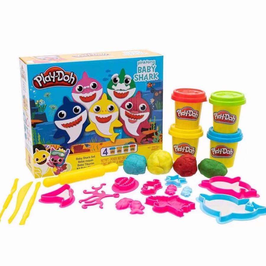 Toyhouse Baby Shark PlayDoh Play Clay Set w/ 4 Non Toxic Clays