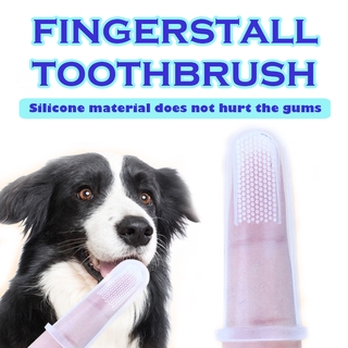 Pet Toothbrush Pet Oral Teeth Cleaning Care Dog Cat Toothbrush Silicone Transparent Super Soft Thumb Toothbrush