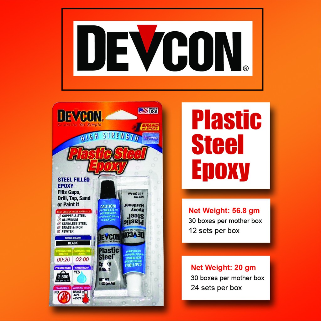 Devcon Plastic Steel Epoxy S5 (56.8 g) S520 (20 g) Shopee Philippines