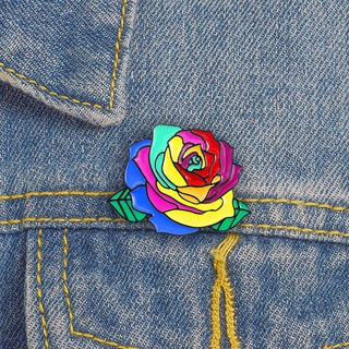 Ready Stock Fast Shipping Free Anti-Exposure Brooch New Creative Cartoon Colorful Rose Clothes Fashion Badge Girl Bag Access #9