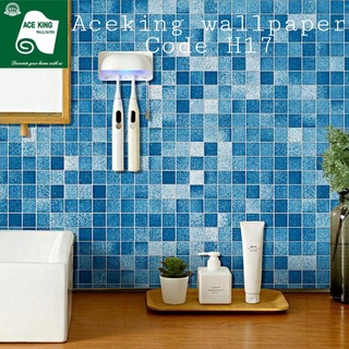 Ackeing wallpaper H17 blue tiles self adhesive pvc high quality waterproof