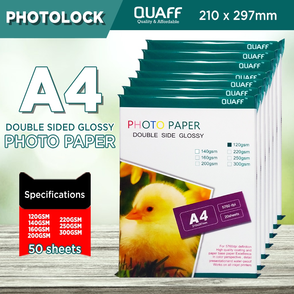 A4 Double Sided Glossy Photo Paper 120gsm / 140gsm / 160gsm / 200gsm