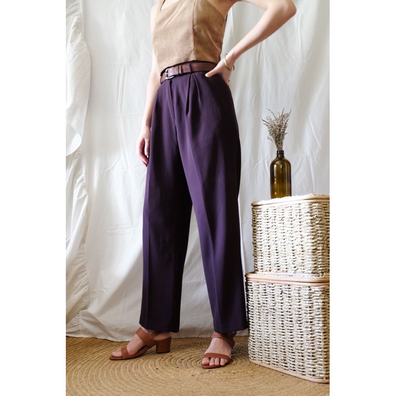 high waisted pleated trousers