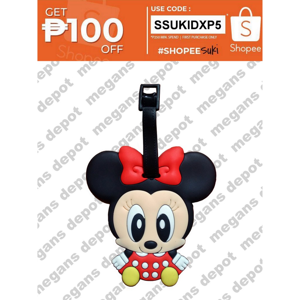 minnie mouse luggage tag