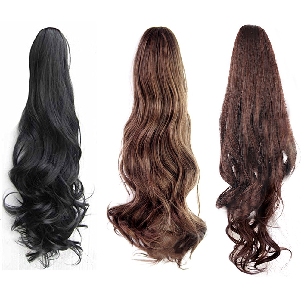 Ladies Clip Claw Curly Wave Hair Extensions Long Wigs Ponytail Hairpieces 55cm Shopee Philippines