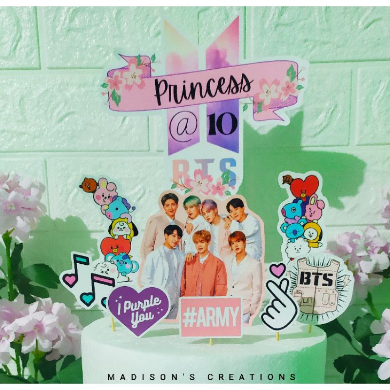 BTS & BT21 Personalize Cake Topper/Banner (Personalize; High-quality ...