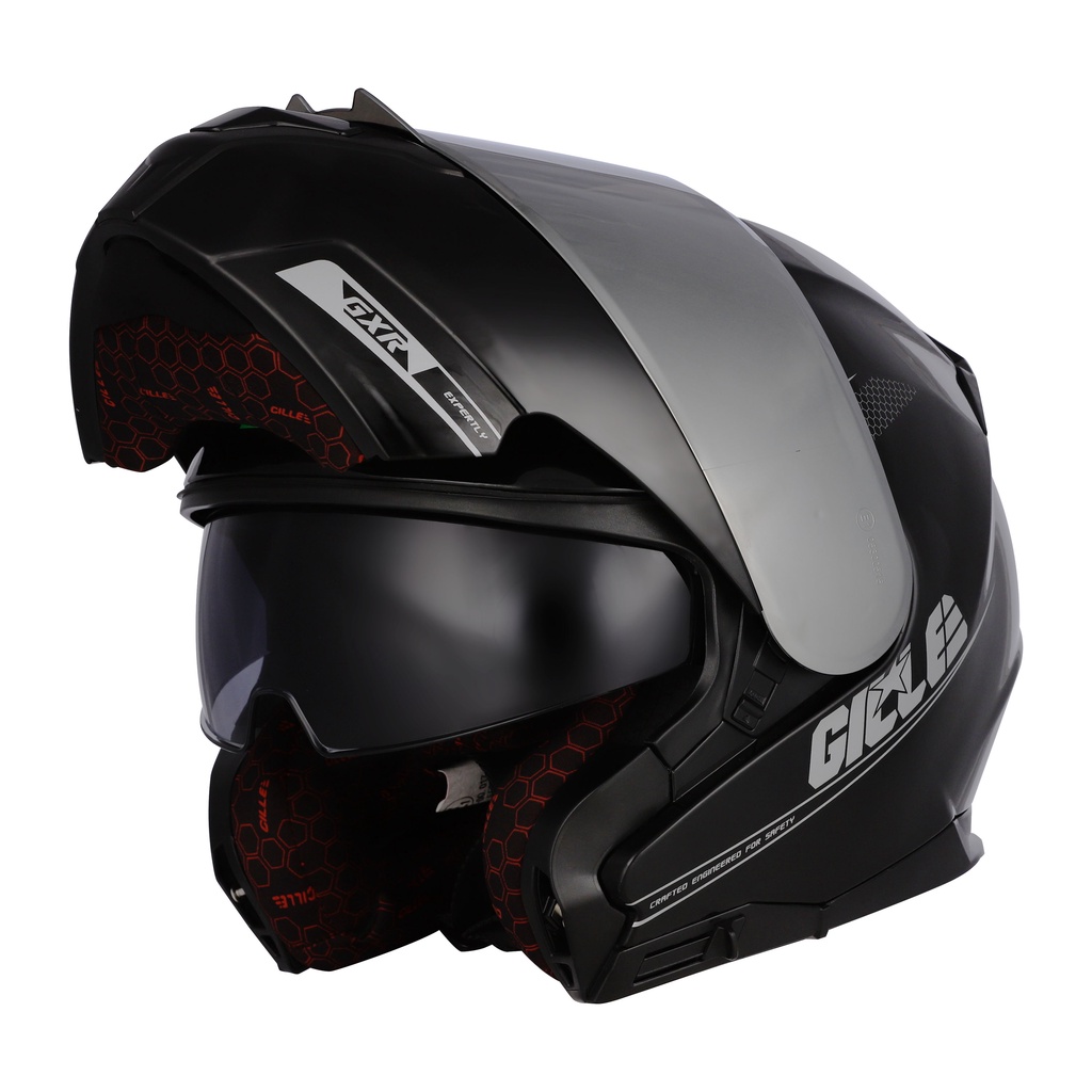 Gille GXR Modular Dual Visor Motorcycle w/ free Iridium Silver Lens