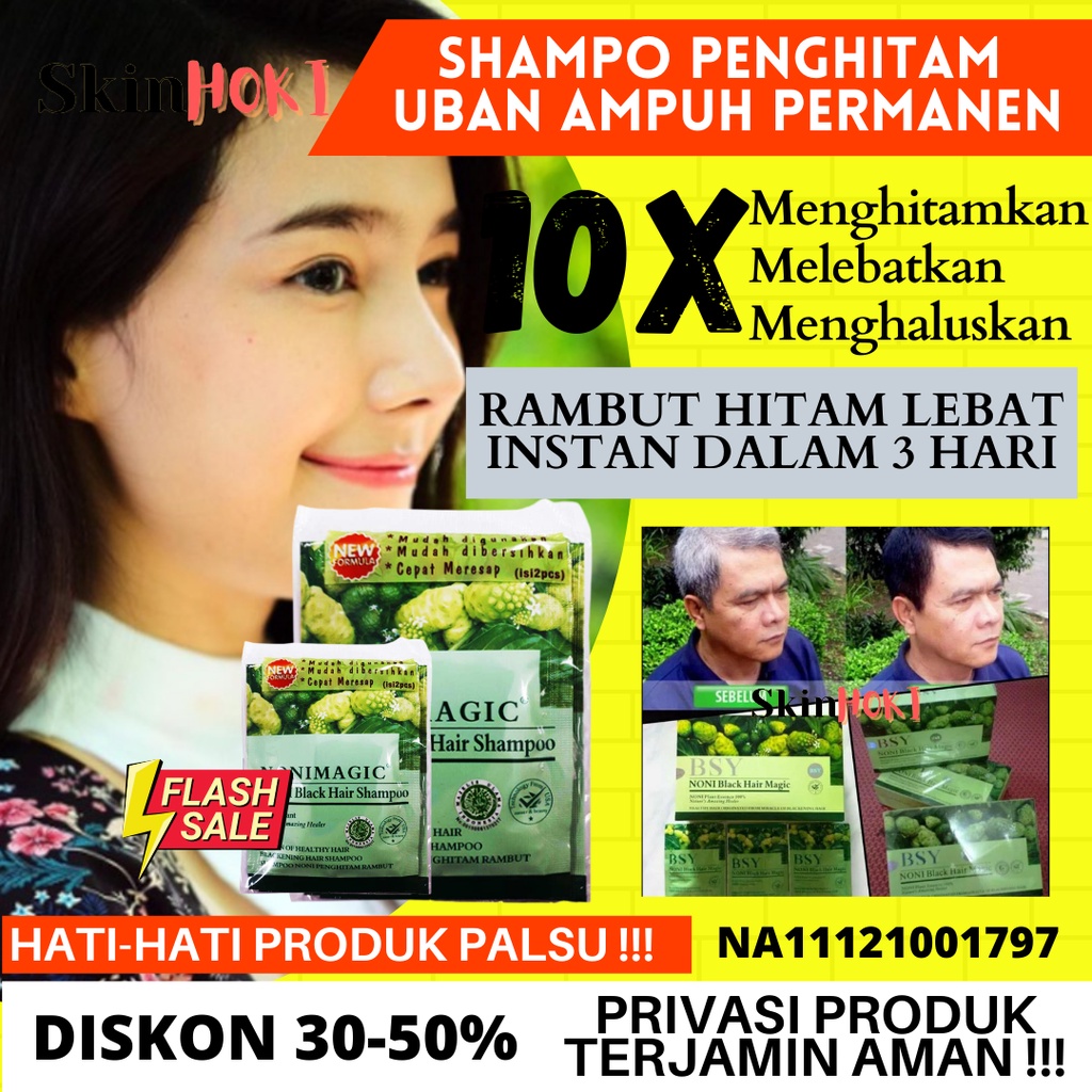 Permanent Gray Blackening Gray HAIR Shampoo BSY NONI MAGIC BLACK HAIR