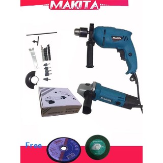 COD 2pcs Makita Grinder With Drill Set (Red/Blue) | Shopee Philippines