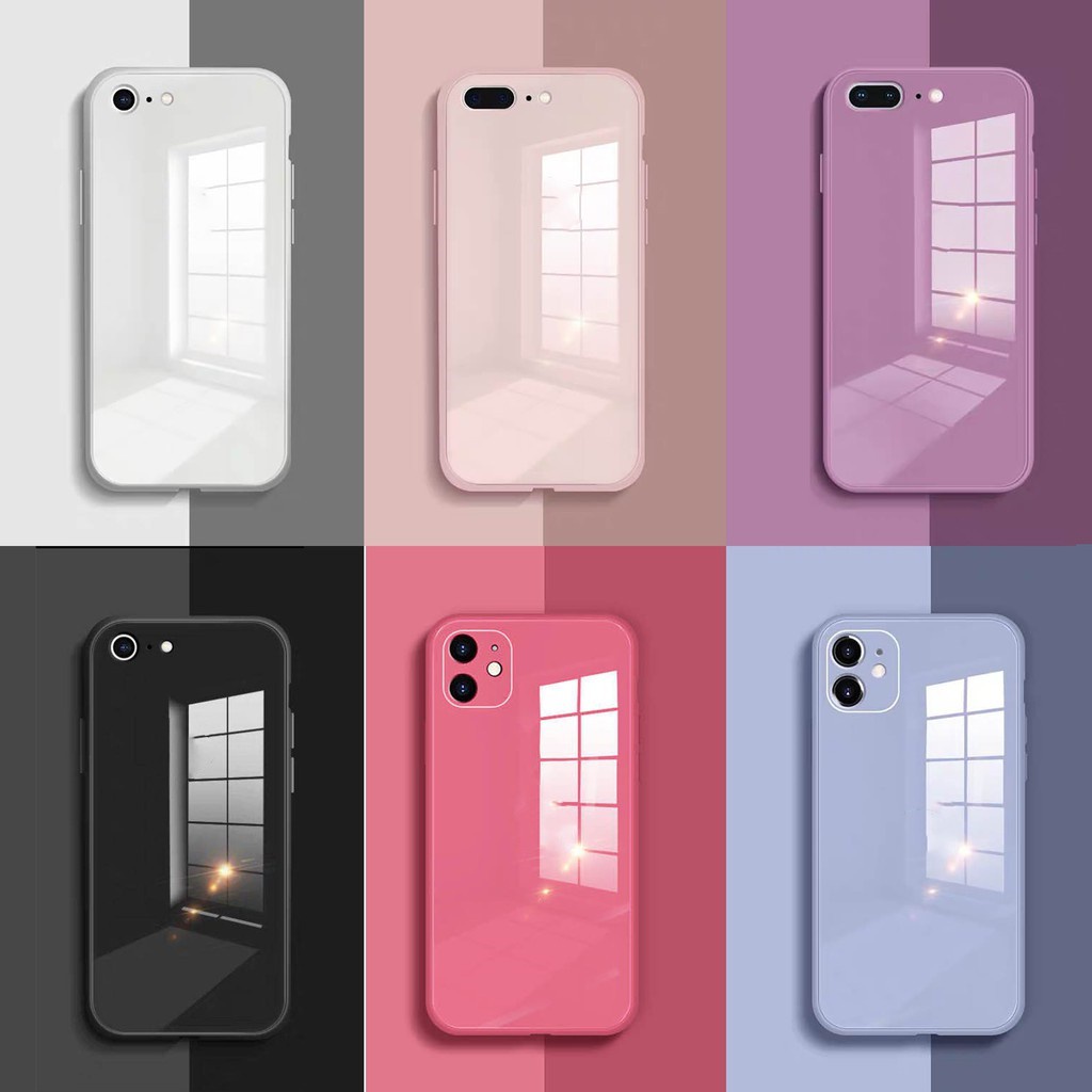 Color Tempered Glass Case Compatible For Iphone 6 6s 7 8 Plus X Xs Max Xr Tpu Soft Edge 11 11pro 3855