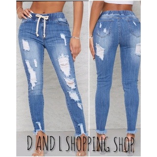 NEW HW SKINNY TATTERED JEANS STRETCHABLE